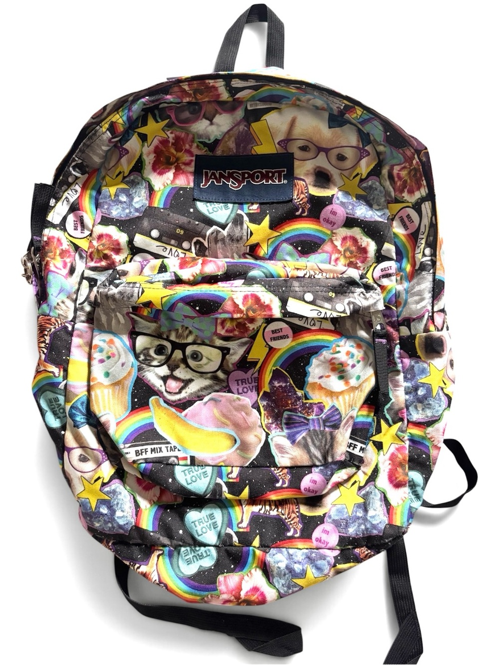 Jansport Rainbow Cat & Cupcake Print Backpack - Multicolor